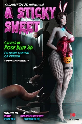 Rose Blue 3D - A Sticky Sweet